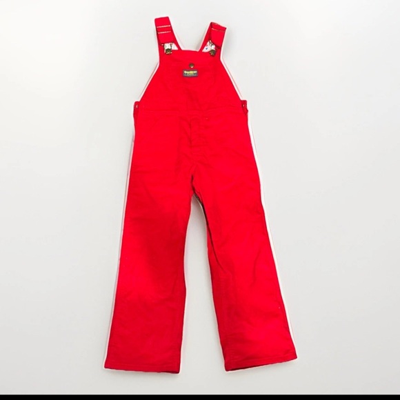OshKosh B’Gosh Red Corduroy Overalls Size 6 Vintage NWT Lined USA Made - Picture 1 of 9